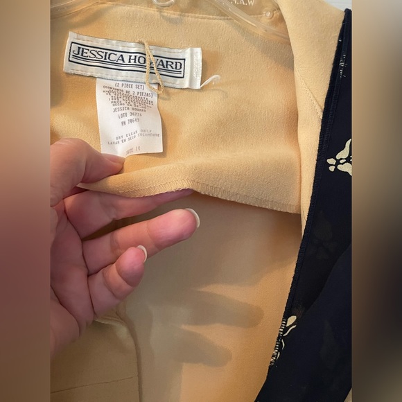 Jessica Howard 2pc Maxi Skirt and Jacket Black and Yellow, size 14 - Picture 9 of 14